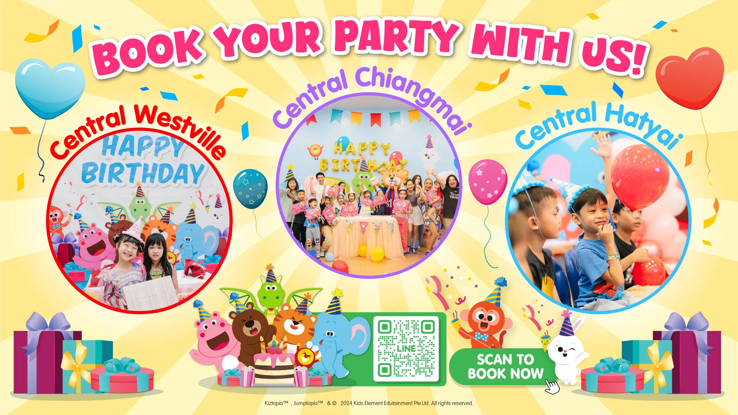 Kiztopia Birthday Party Banner